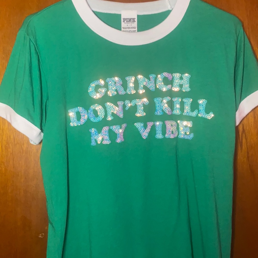 Green Sequin Victoria’s Secret Pink Christmas Top